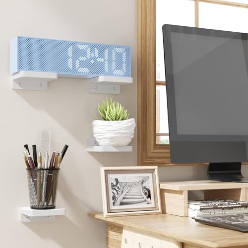 UHUD CRAFTS Small Floating Shelves, Set of 3 Shelves for Wall Decor & Storage | Wall Mounted Home Decor Small Wall Shelf | Mini Display Shelf for Living Room, Bathroom, Kitchen & Bedroom Decor - White - Image 3