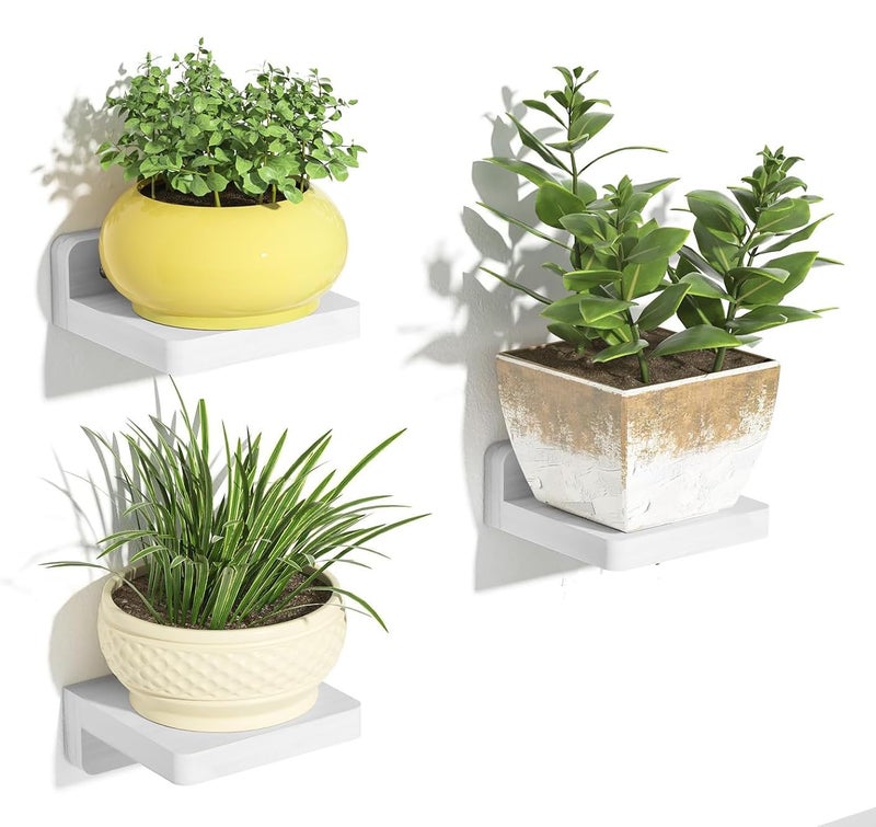 UHUD CRAFTS Small Floating Shelves, Set of 3 Shelves for Wall Decor & Storage | Wall Mounted Home Decor Small Wall Shelf | Mini Display Shelf for Living Room, Bathroom, Kitchen & Bedroom Decor - White - Image 1