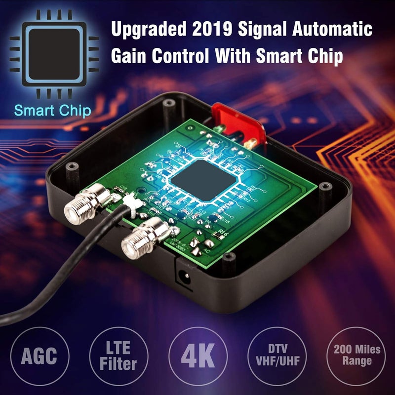 Five Star Outdoor Antenna HD TV 200 Miles Range with Motorized 360° Rotation, UHF/VHF/FM Radio with Infrared Remote Control - Image 3