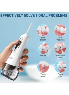 keloray Water Dental Flosser Teeth Pick - 4 Modes Dental Oral Irrigator, Portable & Rechargeable IPX7 Waterproof Personal Orthodontic Supplie Water Teeth Cleaner Picks for Home Travel (White)  - Image 3