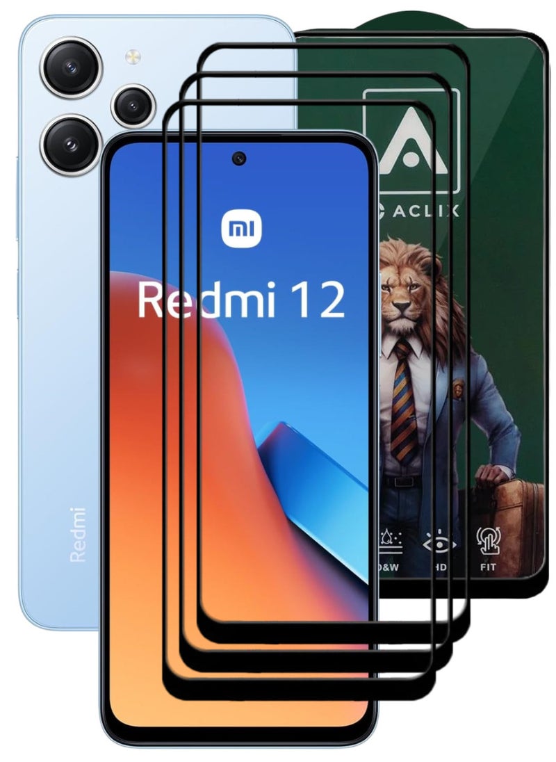 ACLIX 3 Pieces Antistatic ESD Dustproof Premium Quality High Definition Tempered Glass Screen Protector Designed For Xiaomi Redmi 12 - Image 1