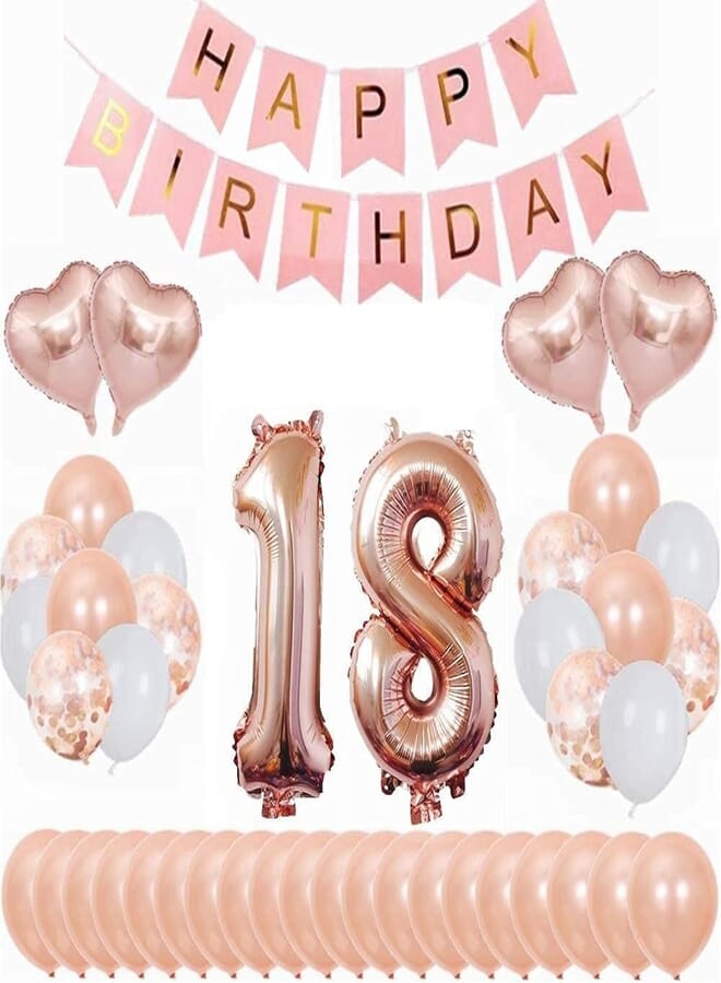 Secret 18th Birthday Confetti Foil Balloons - Rose Gold