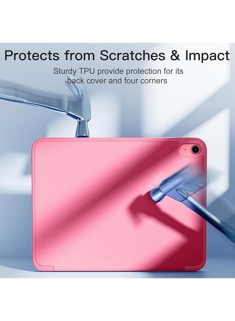Theodor Slim Smart Case for iPad Air 11 Inch (M4 2026/ M3 2025/ M2 2024) Lightweight Slim Trifold Cover with Pencil Holder, Soft TPU Back, Auto Wake Sleep, Shockproof Protective Tablet Case - Dark Pink - Image 5