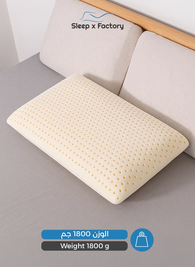 Sleep x Factory Natural Latex Sleeping Pillow – Ergonomic Support – 65×40 cm – Cooling Design - Image 5