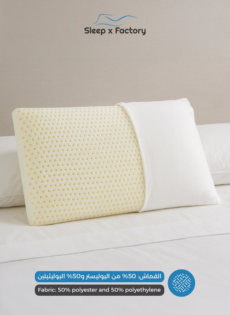 Sleep x Factory Natural Latex Sleeping Pillow – Ergonomic Support – 65×40 cm – Cooling Design - Image 3