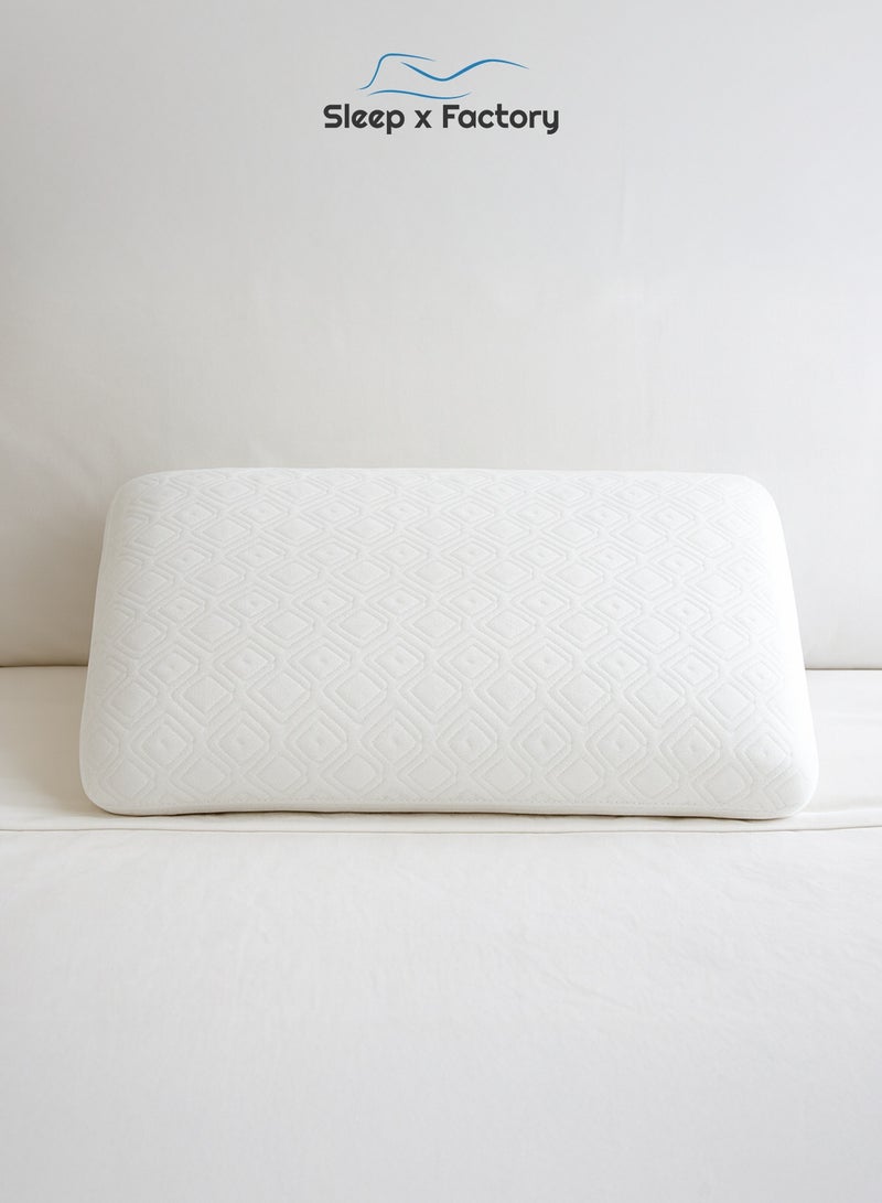 Sleep x Factory Natural Latex Sleeping Pillow – Ergonomic Support – 65×40 cm – Cooling Design - Image 1