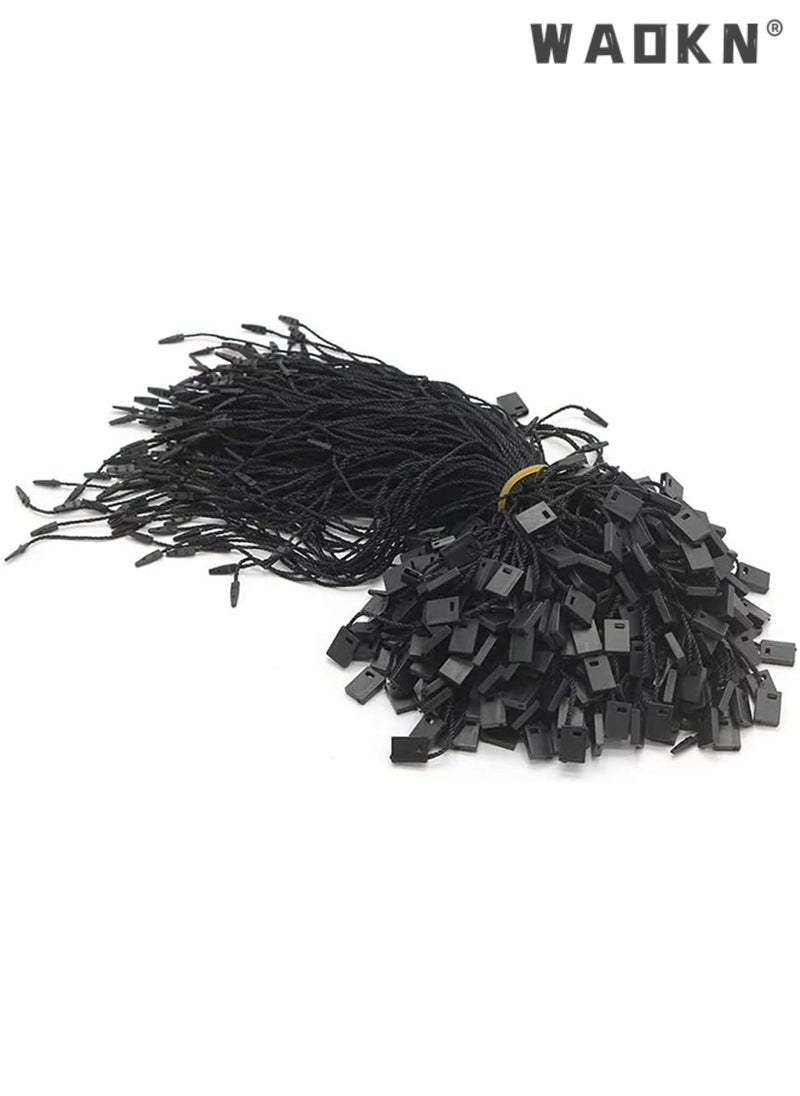 WAOKN 1000Pcs Black Hang Tag String Snap Lock Pin Loop Fastener Hook Ties for Clothes Gift Bags Price Tags Shoes, Belts Pocket Squares Luggage Label Attachment, Easy and Fast to Attach  - Image 2