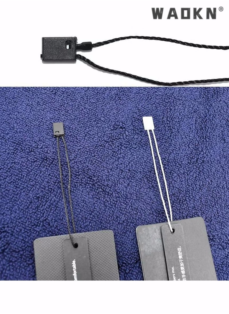WAOKN 1000Pcs Black Hang Tag String Snap Lock Pin Loop Fastener Hook Ties for Clothes Gift Bags Price Tags Shoes, Belts Pocket Squares Luggage Label Attachment, Easy and Fast to Attach  - Image 5