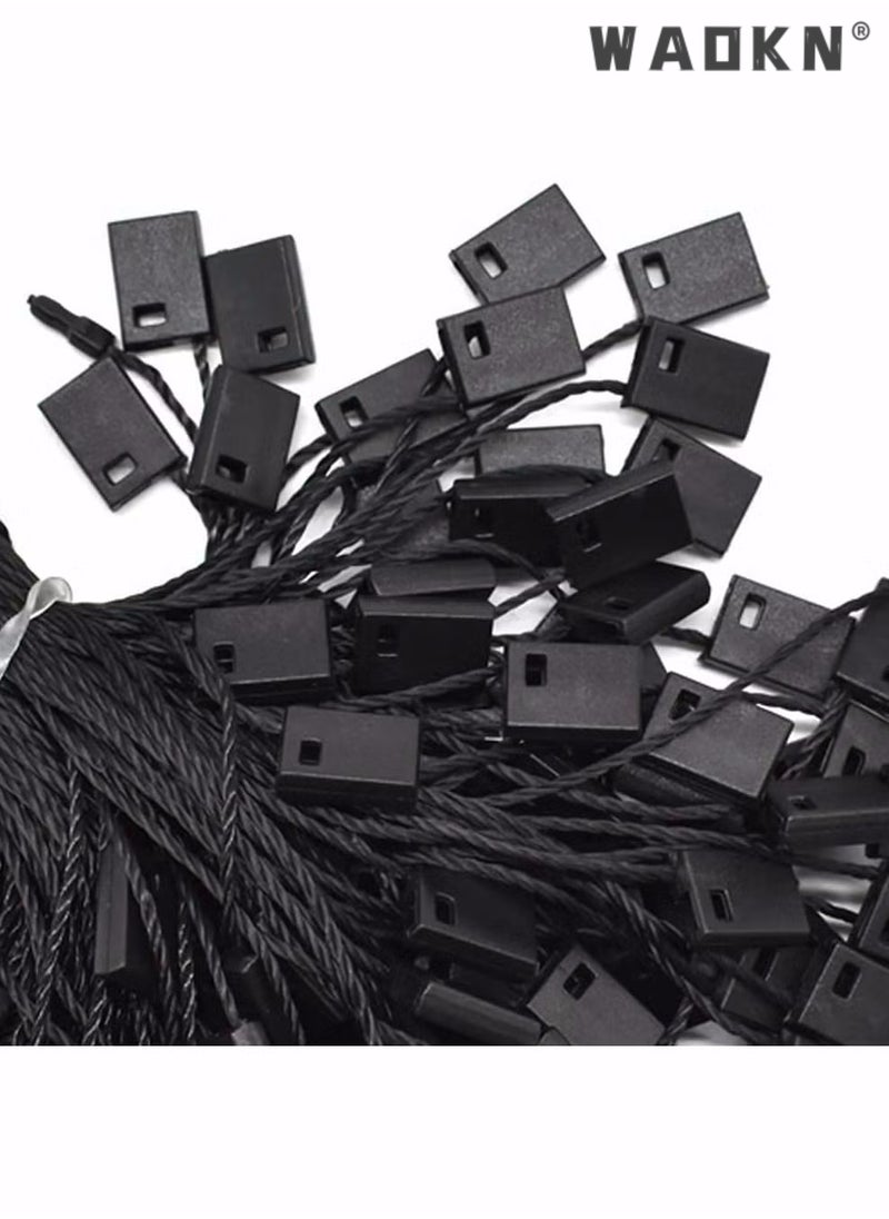 1000Pcs Black Hang Tag String Snap Lock Pin Loop Fastener Hook Ties for Clothes Gift Bags Price Tags Shoes, Belts Pocket Squares Luggage Label Attachment, Easy and Fast to Attach