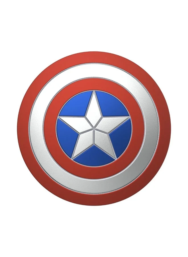 بوب سوكيتس قبضة بوب جريب مرخصة | حامل هاتف قابل للإزالة وإعادة الاستخدام والغسل، يعمل مع حافظة بلاستيكية صلبة ملساء، غطاء علوي سهل الإزالة للشحن اللاسلكي - درع كابتن أمريكا من مارفل