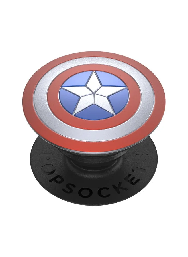 بوب سوكيتس قبضة بوب جريب مرخصة | حامل هاتف قابل للإزالة وإعادة الاستخدام والغسل، يعمل مع حافظة بلاستيكية صلبة ملساء، غطاء علوي سهل الإزالة للشحن اللاسلكي - درع كابتن أمريكا من مارفل