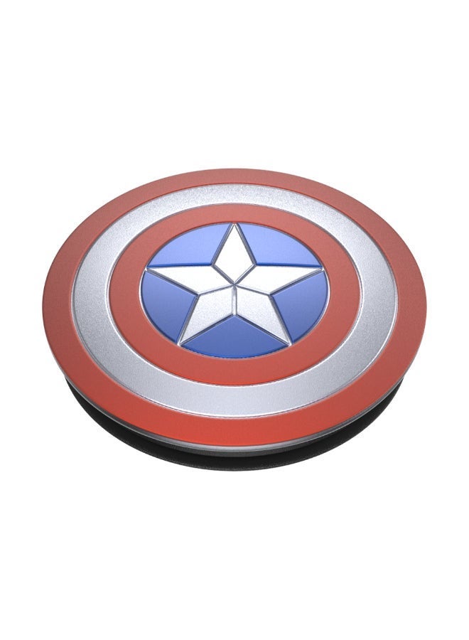 POPSOCKETS قبضة بوب مرخصة | قبضة هاتف جل وحامل، قابلة للإزالة وإعادة الاستخدام والغسل، تعمل مع غلاف بلاستيكي صلب ناعم، سهلة الإزالة للشحن اللاسلكي - درع كابتن أمريكا من مارفل - Image 5