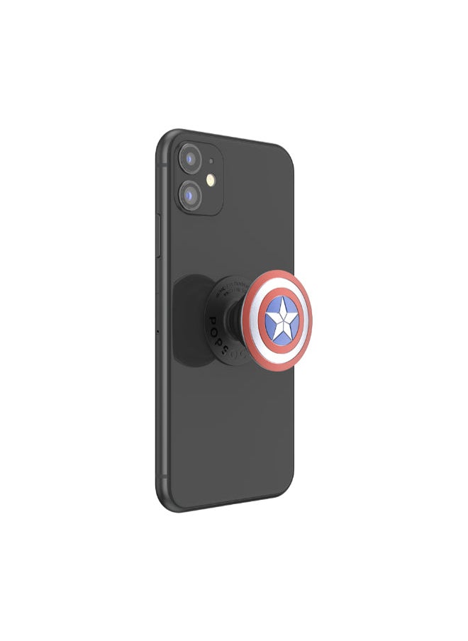 PopGrip Licensed | Gel Phone Grip & KickStand, Removable Reusable Washable, Works with  Smooth Hard Plastic Case, Easy Remove Top for Wireless Charging - Marvel Captain America Shield