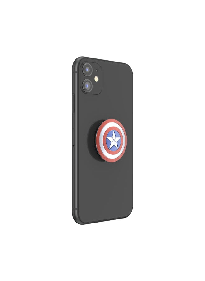 PopGrip Licensed | Gel Phone Grip & KickStand, Removable Reusable Washable, Works with  Smooth Hard Plastic Case, Easy Remove Top for Wireless Charging - Marvel Captain America Shield