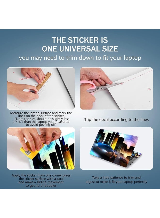 Home Trove AORTDES City Car 14 15 15.4 15.6 Inches Personalized Laptop Skin Sticker Decal Universal Netbook Skin Sticker Reusable Notebook PC Art Decal Protector Cover  - Image 2