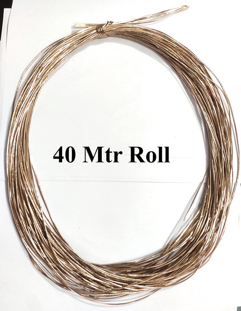 OMX 40 Mtr Cord, Size - 2mm x 1 mm Flat Leather PU Strip / Faux Leather Cord / Synthetic Leather Strap / Artificial Leather String (Beige Gold) - Image 2