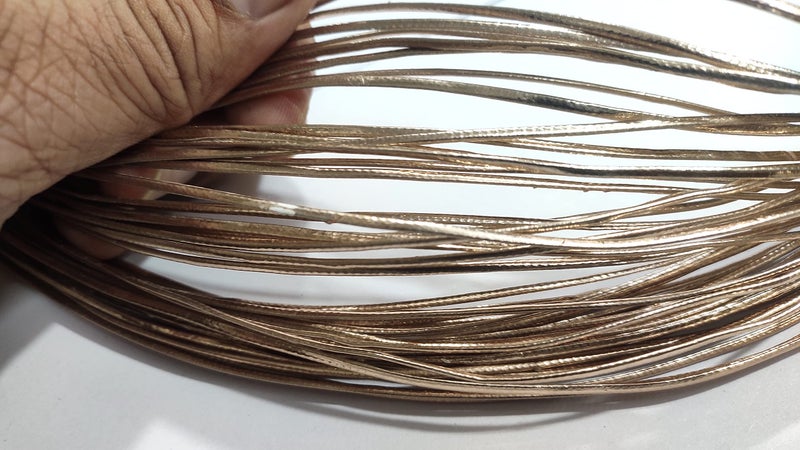 OMX 40 Mtr Cord, Size - 2mm x 1 mm Flat Leather PU Strip / Faux Leather Cord / Synthetic Leather Strap / Artificial Leather String (Beige Gold) - Image 3