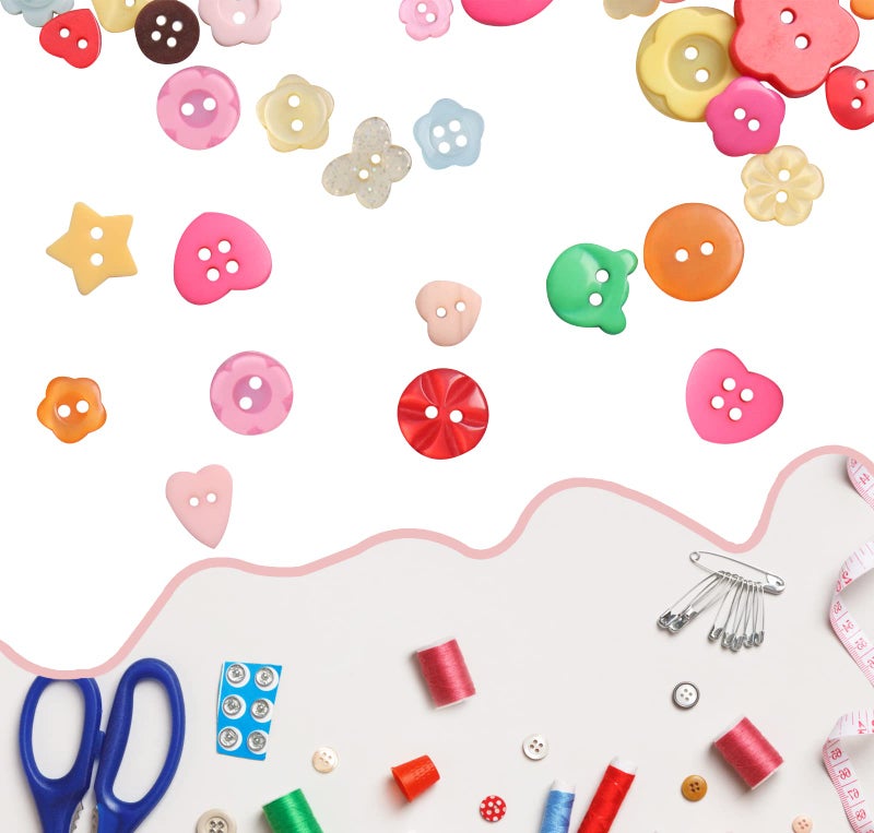 Tnstk Resin Buttons 2 and 4 Holes Assorted for Sewing Crafts DIY Projects Multiform - Image 4