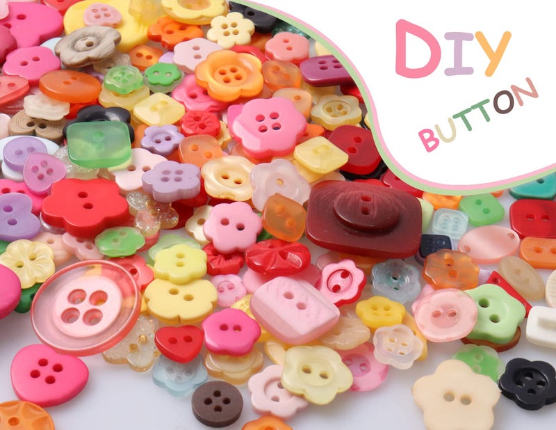 Tnstk Resin Buttons 2 and 4 Holes Assorted for Sewing Crafts DIY Projects Multiform - Image 3
