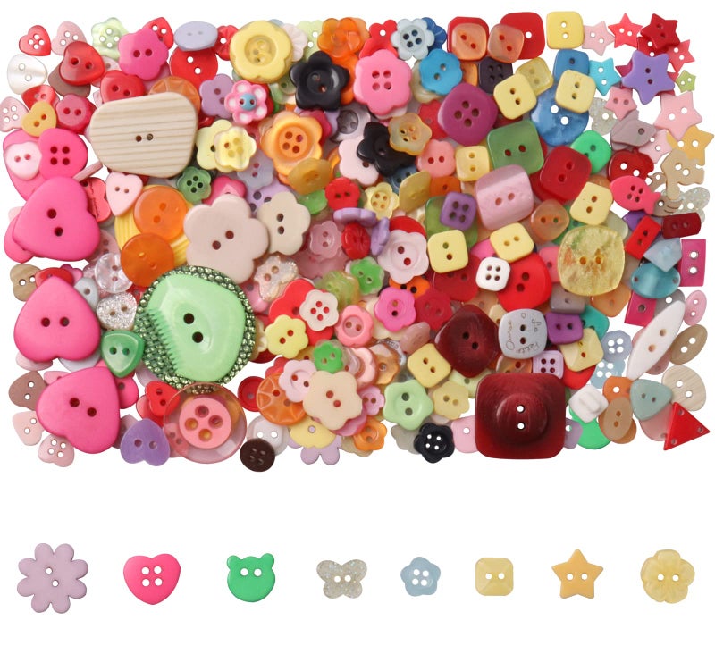 Tnstk Resin Buttons 2 and 4 Holes Assorted for Sewing Crafts DIY Projects Multiform - Image 2