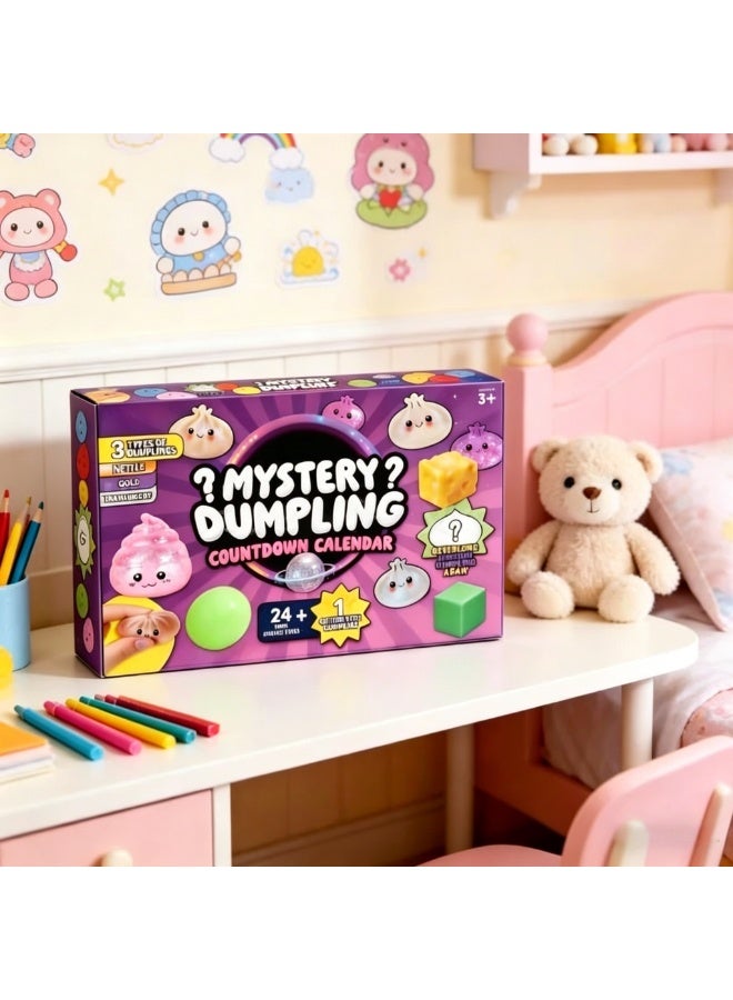 Mystery Dumpling Squishy Countdown Calendar - 24+1 Days Advent Calendar with Cute Bao Bun Fidget Toys, Stress Relief Squeeze Toys for Kids, Christmas/Party Surprise Gift - Image 3