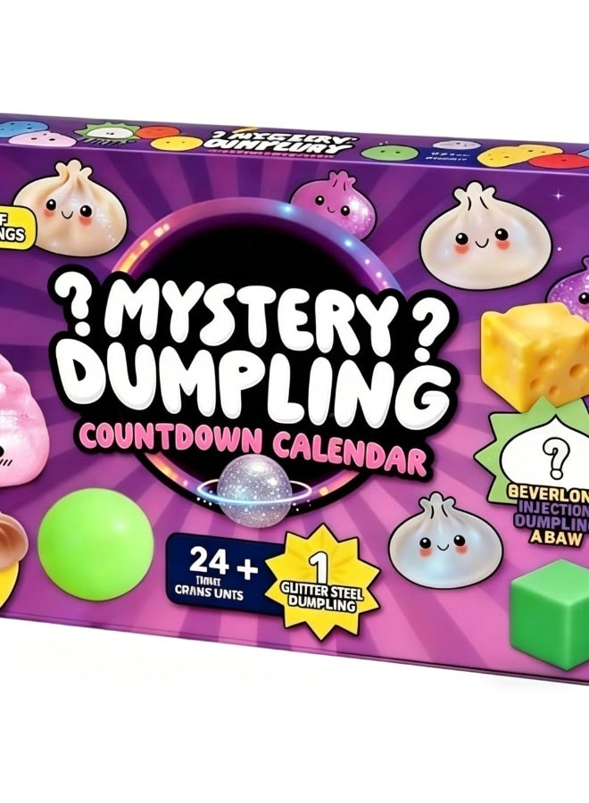 Mystery Dumpling Squishy Countdown Calendar - 24+1 Days Advent Calendar with Cute Bao Bun Fidget Toys, Stress Relief Squeeze Toys for Kids, Christmas/Party Surprise Gift - Image 2