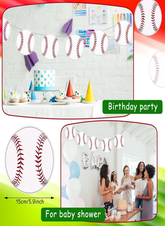 Tenceur 80 Pcs Baseball Cutouts 5.91 Inch, Sports Party Decorations DIY Paper Ball Cut Outs with Glue Points, Bulletin Board Poster Sport Theme Party Birthday Baby Shower Game Day Wall Decor Supplies - Image 3