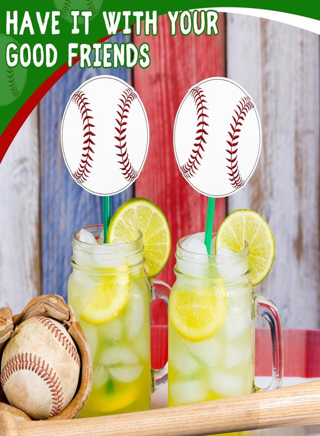 Tenceur 80 Pcs Baseball Cutouts 5.91 Inch, Sports Party Decorations DIY Paper Ball Cut Outs with Glue Points, Bulletin Board Poster Sport Theme Party Birthday Baby Shower Game Day Wall Decor Supplies - Image 4