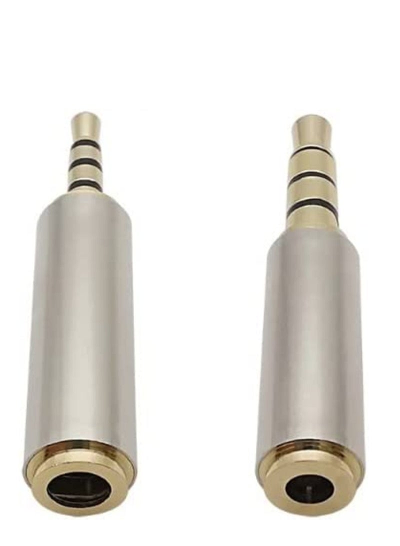2Pcs 3.5mm to 2.5mm / 2.5 mm to 3.5 mm 4 Poles Stereo Audio Headphone AUX Adapter Male Plug Female Jack Converter Connector - Image 1