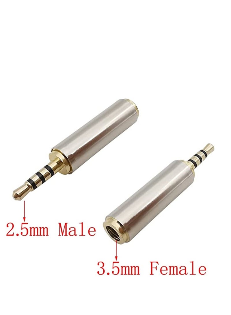 2Pcs 3.5mm to 2.5mm / 2.5 mm to 3.5 mm 4 Poles Stereo Audio Headphone AUX Adapter Male Plug Female Jack Converter Connector - Image 3
