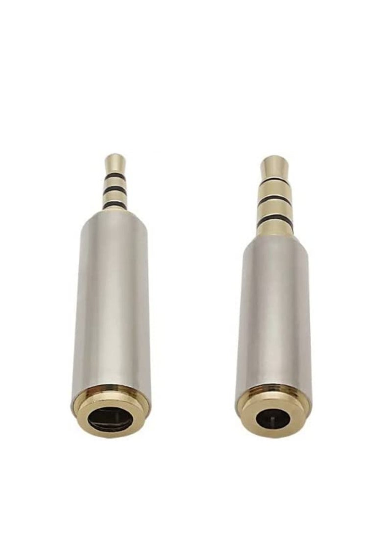 2Pcs 3.5mm to 2.5mm / 2.5 mm to 3.5 mm 4 Poles Stereo Audio Headphone AUX Adapter Male Plug Female Jack Converter Connector - Image 4