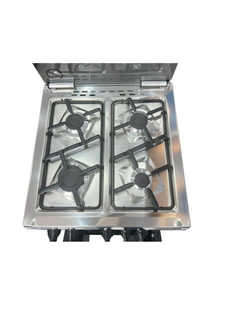 رسلان فرن غاز رسلان 4 عيون 60×60 سلفر وش استيل امان كامل 2604R - Image 2