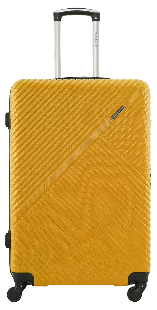 PARAJOHN Large 28-Inch ABS Material Lightweight Hardshell Luggage Trolley | carrying 30kg Durable Hardsided Spinner Trolley Suitcase yellow