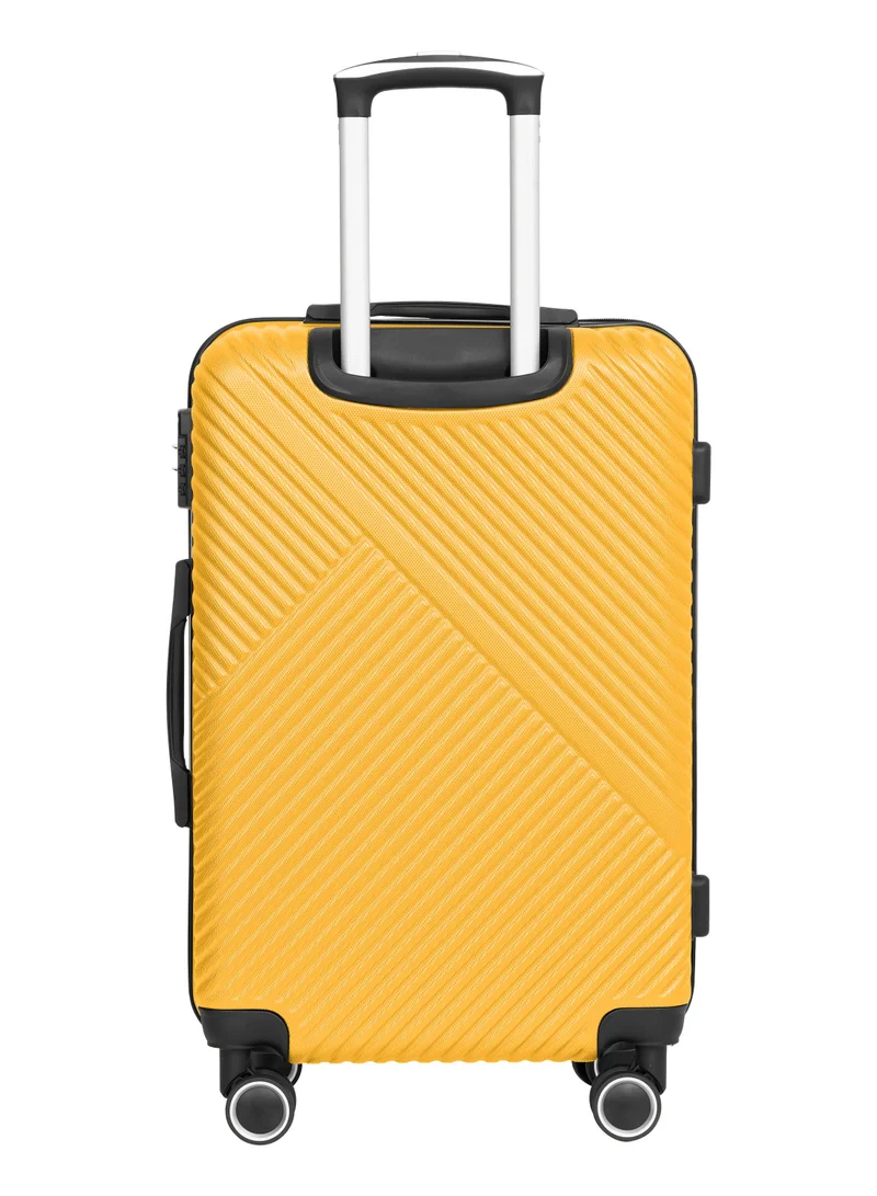 PARAJOHN Large 28-Inch ABS Material Lightweight Hardshell Luggage Trolley | carrying 30kg Durable Hardsided Spinner Trolley Suitcase yellow