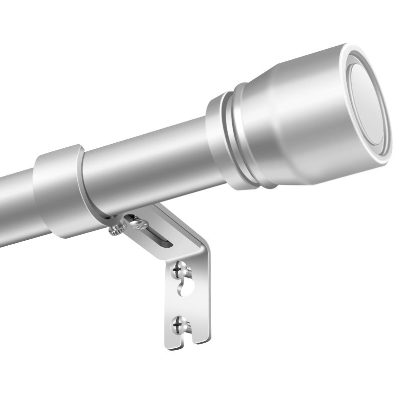 Hradecti 1â€ Diameter Curtain Rods Itself is 30 to144 inch 1 Pack Fit 30-142 inch, 66 to 120 inch Window with Heavy Duty Adjustable Rod Curtain Splicing Silver Extra Long Curtain Rod for Windows - Image 1