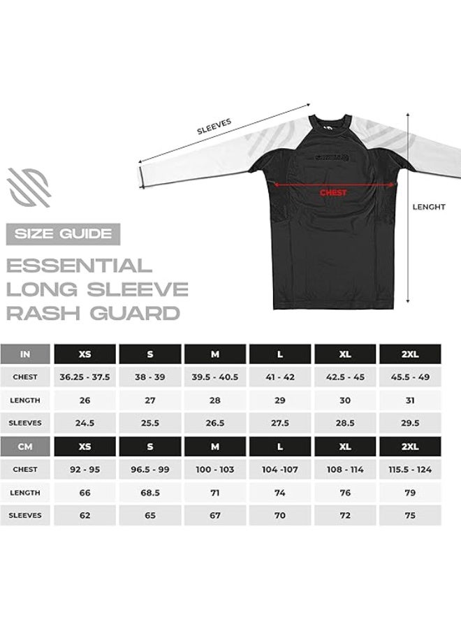 Sanabul  Essential Long Sleeve Compression Shirts For Men | Mma Bjj Athletic Compression Shirt | Men Cross Training Rashguard (Small, White) - Image 5