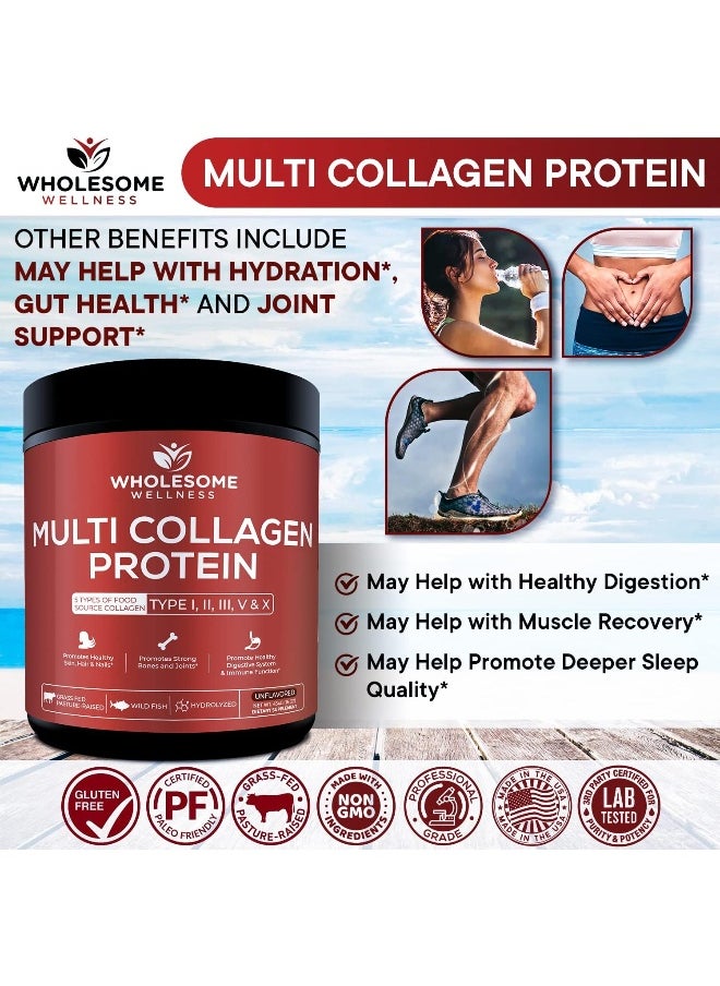 Wholesome Wellness Multi Collagen Protein Powder Hydrolyzed (Type I II III V X) Grass-Fed All-in-One Super Bone Broth + Collagen Peptides - Premium Beef, Chicken, Wild Fish, Eggshell Collagen - pzsku/Z7DF51A57F58D44AA41ADZ/45/_/1725942860/92a655ab-22f4-4a27-aefd-1963a2647d22