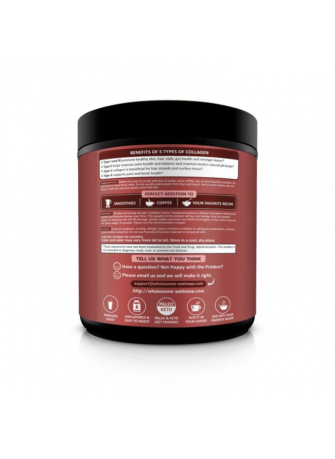 Wholesome Wellness Multi Collagen Protein Powder Hydrolyzed (Type I II III V X) Grass-Fed All-in-One Super Bone Broth + Collagen Peptides - Premium Beef, Chicken, Wild Fish, Eggshell Collagen - pzsku/Z7DF51A57F58D44AA41ADZ/45/_/1727378423/61cd40db-5403-4945-9980-c2d848a83a63