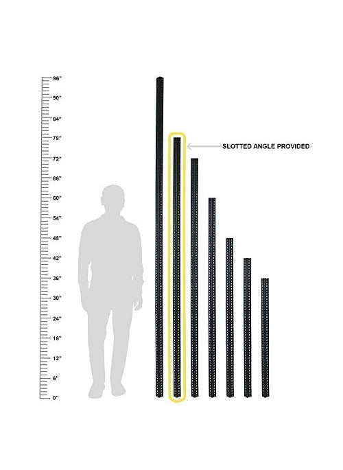 Mil-Nil MilNil HR 8 Piece 78 inch Slotted Angle DA Grey 14 Gauge Powder Coating  - Image 2