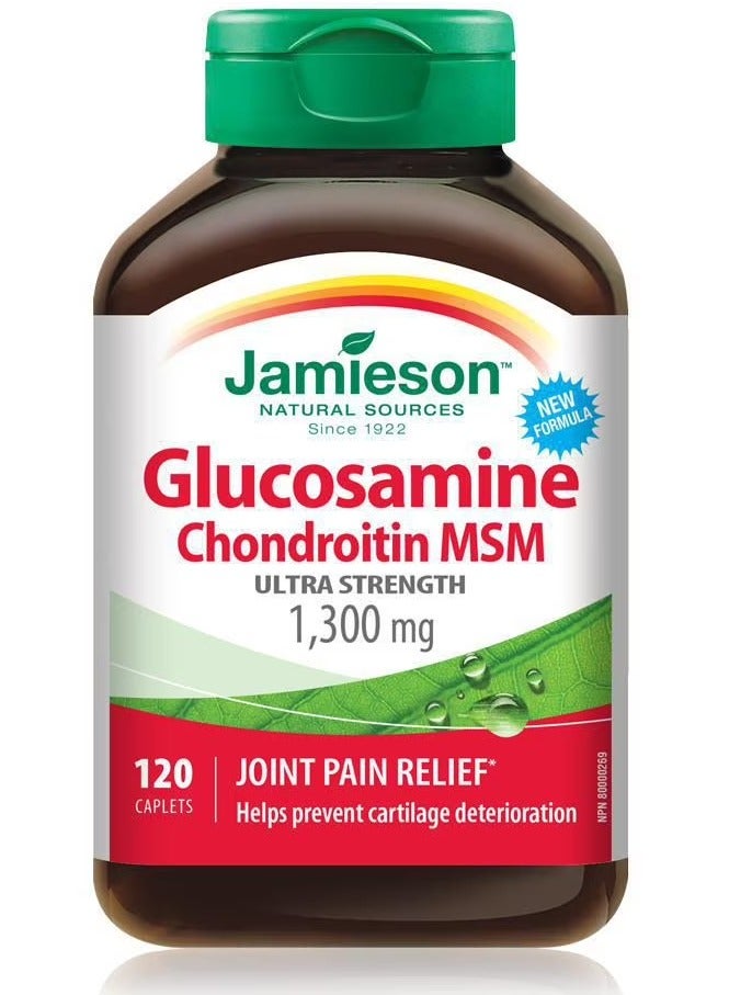 Jamieson Glucosamine Chondroitin MSM 1,300 mg Ultra-Strength 120 Caplets
