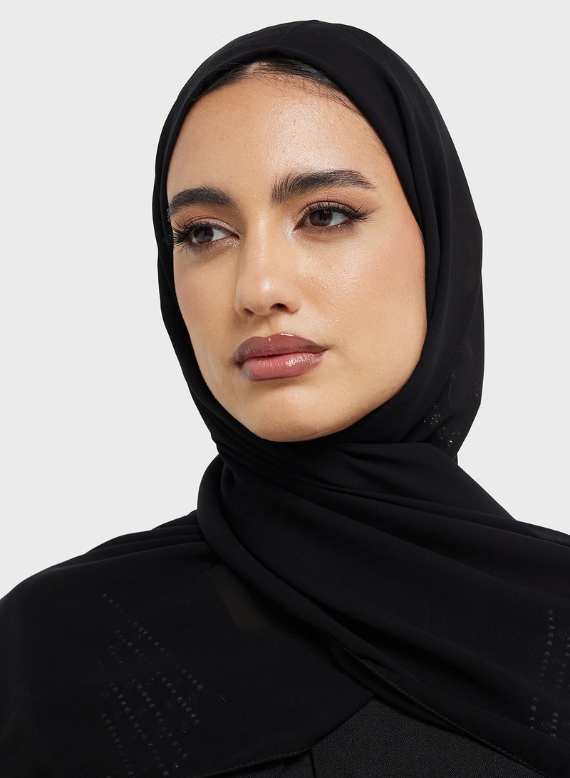hayas closet V-Neck Embellished Flared Sleeve Abaya  - Image 4