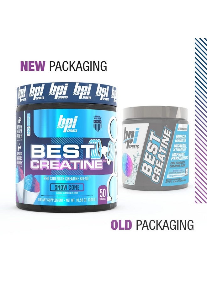 BPI SPORTS - Best Creatine Creatine Monohydrate Himalayan Salt Strength Pump Endurance Muscle Growth Muscle Definition No Bloat Snow Cone 50 Servings 10.58 Oz - Image 1