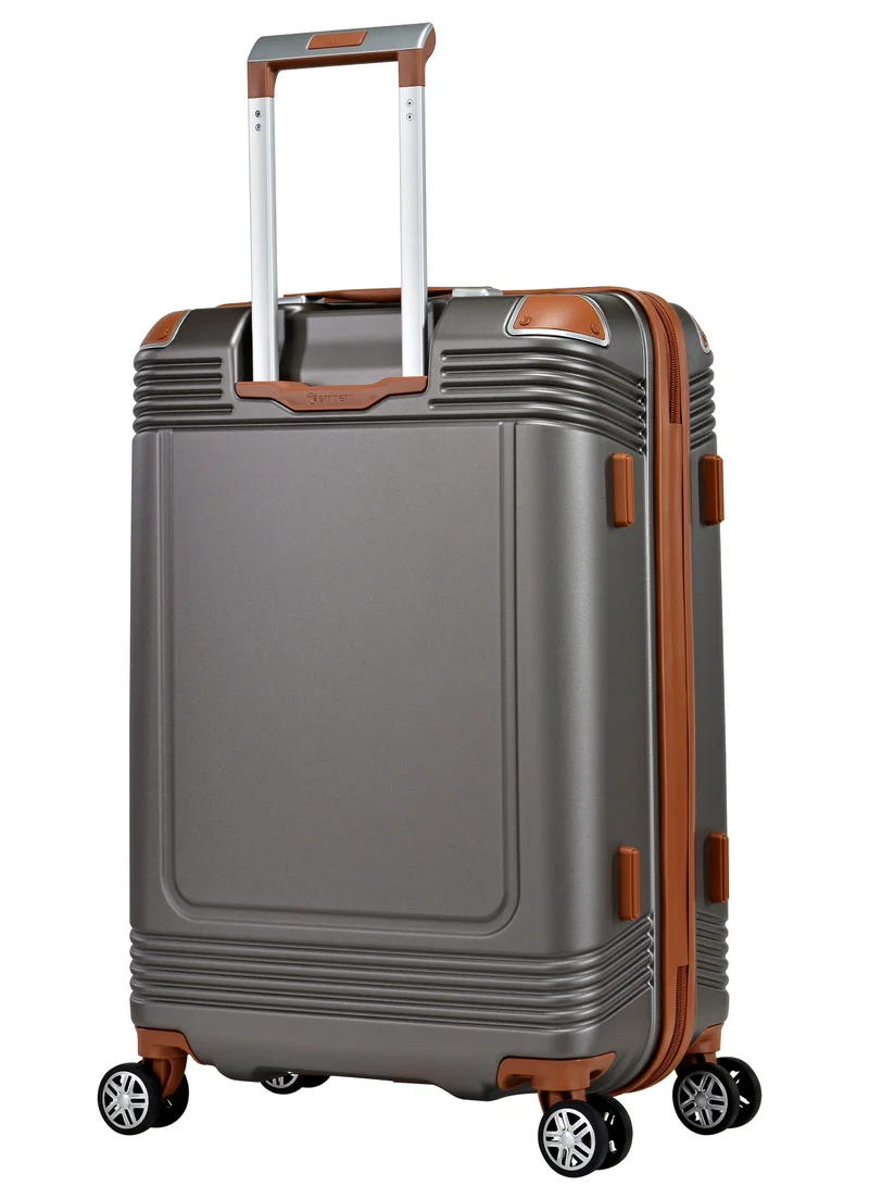 eminent Hard Case Suitcase Trolley Luggage Set of 3 Polycarbonate Lightweight 4 Quiet Double Spinner Wheels Travel Bags With TSA Lock KK10 Gold Grey