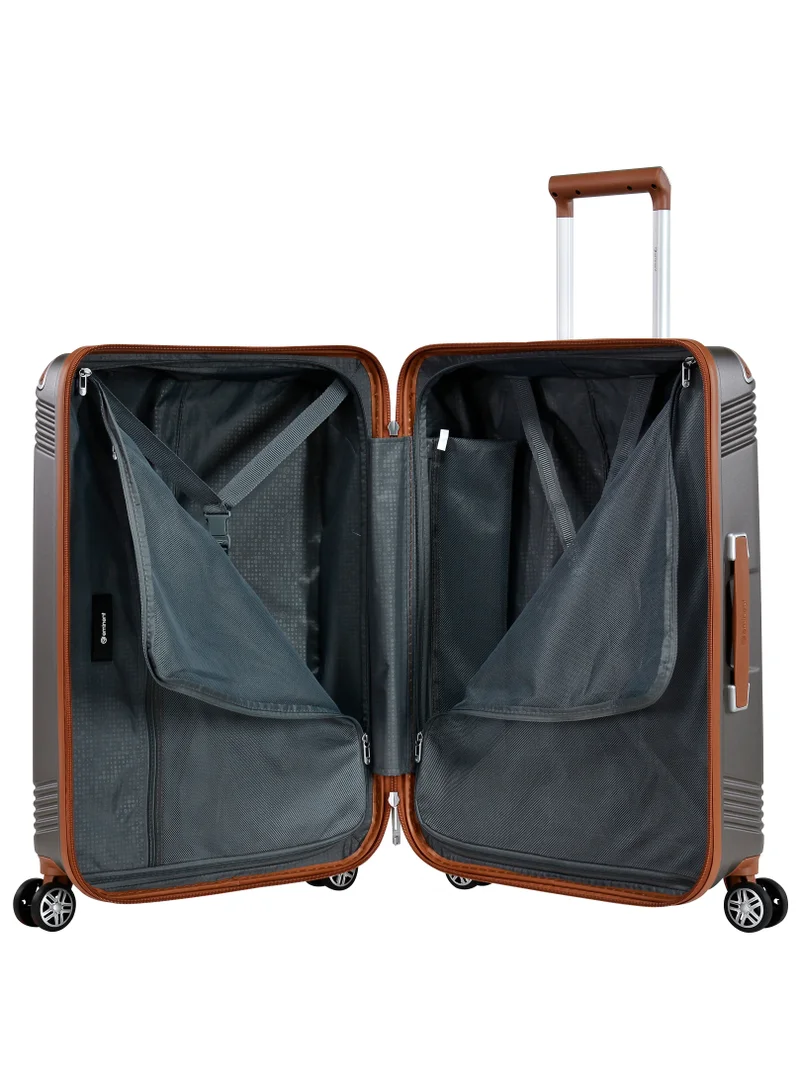 eminent Hard Case Suitcase Trolley Luggage Set of 3 Polycarbonate Lightweight 4 Quiet Double Spinner Wheels Travel Bags With TSA Lock KK10 Gold Grey