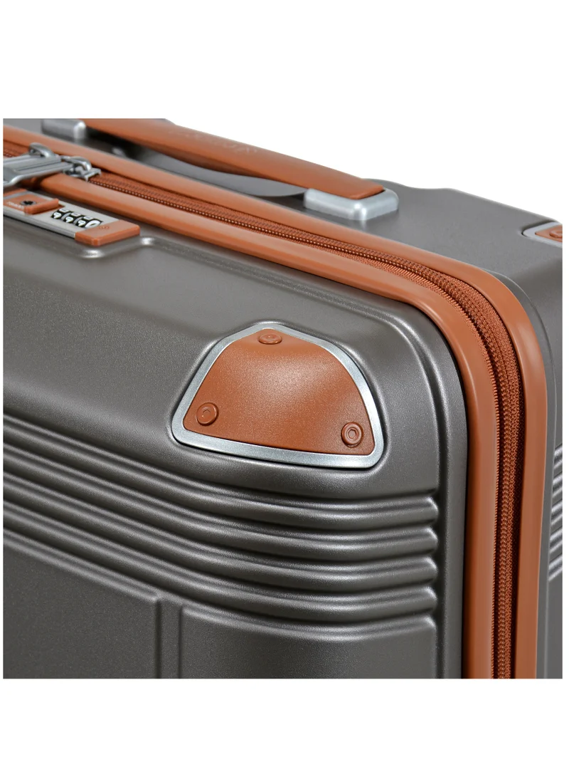 eminent Hard Case Suitcase Trolley Luggage Set of 3 Polycarbonate Lightweight 4 Quiet Double Spinner Wheels Travel Bags With TSA Lock KK10 Gold Grey