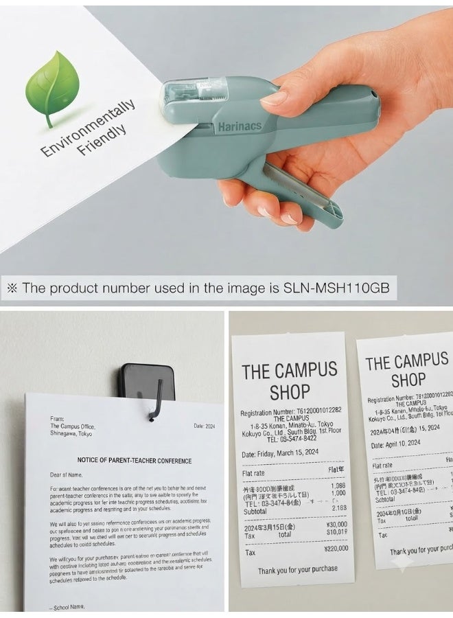 KOKUYO Harinacs Handy Stapleless Stapler SLN-MSH110SD, binds up to 10 sheets, Sepia Black, Plastic & Metal, 1 piece for reports - Image 5