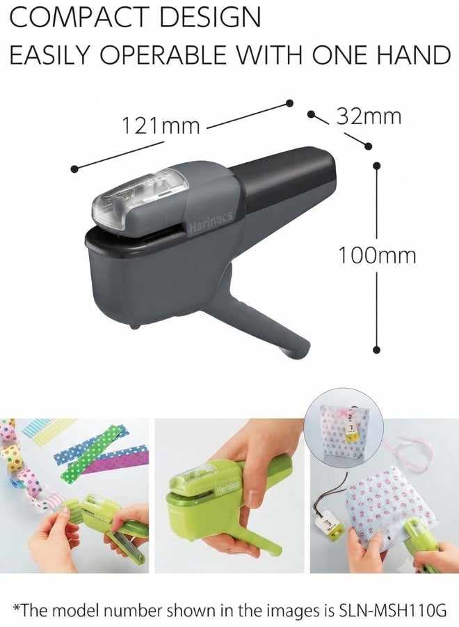 KOKUYO Harinacs Handy Stapleless Stapler SLN-MSH110SD, binds up to 10 sheets, Sepia Black, Plastic & Metal, 1 piece for reports - Image 3