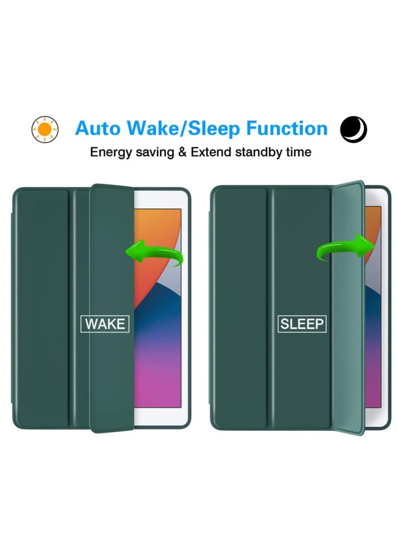ELTRAZONE Case for iPad 8th Generation/iPad 10.2 Case 2020, Smart Folio Soft TPU Protective Case Cover with Apple Pencil Holder for iPad 8th/7th Gen, Auto Sleep/Wake, Full Body Protection - Pine Green - Image 2