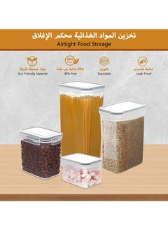 Arabest 15 Pack Airtight Food Storage Containers, BPA-Free Storage boxes with Lids, Stackable Kitchen and Pantry Organizers for Cereal, Dry Food Flour & Sugar  - Image 4
