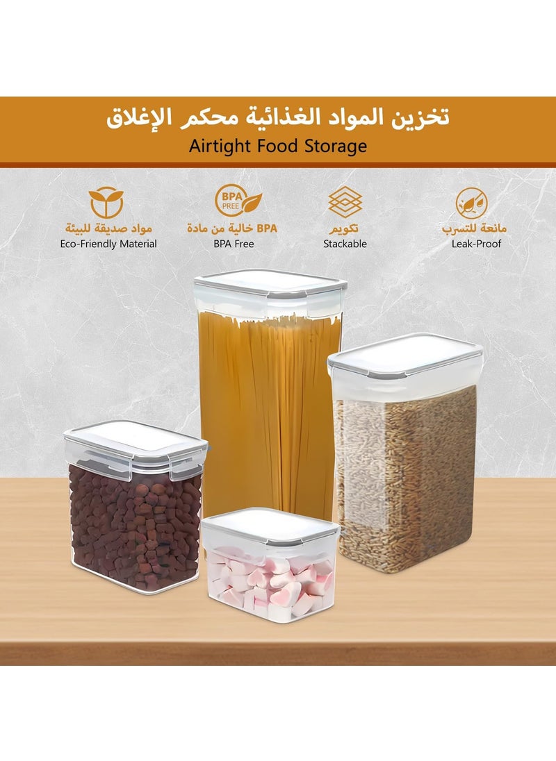 Arabest - 15 Pack Airtight Food Storage Containers, BPA-Free Storage boxes with Lids, Stackable Kitchen and Pantry Organizers for Cereal, Dry Food Flour & Sugar - Image 1